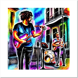 Musicians Performing In The French Quarter Of New Orleans Posters and Art